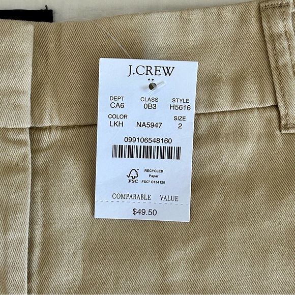 J. Crew Factory 3.5” Khaki Cotton Shorts  - 🆕 - Picture 3 of 6
